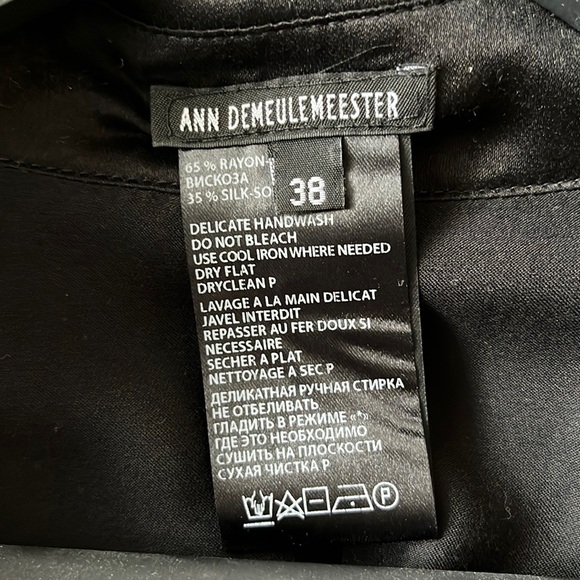NWOT Ann Demeulemeester Nanette Black with Stitches Shirt - Picture 5 of 7